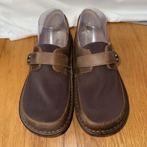 Alegria Clogs Women 8 Maroon Gold Hook N Loop Comfort Logo EUR 38 - Picture 2 of 7